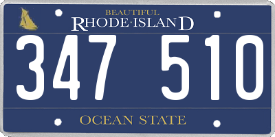 RI license plate 347510