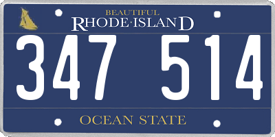 RI license plate 347514