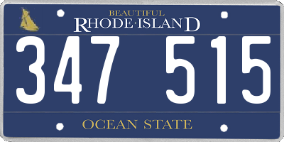 RI license plate 347515