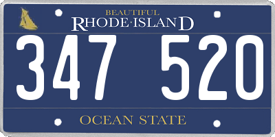 RI license plate 347520