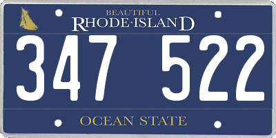 RI license plate 347522