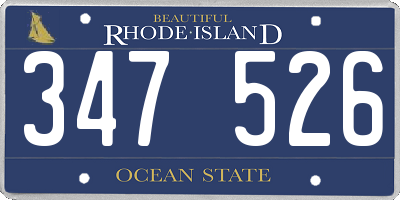 RI license plate 347526
