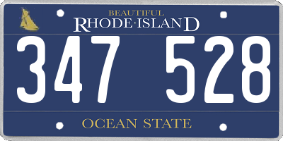 RI license plate 347528