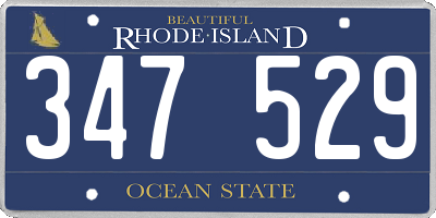 RI license plate 347529