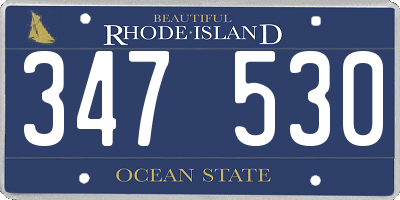 RI license plate 347530
