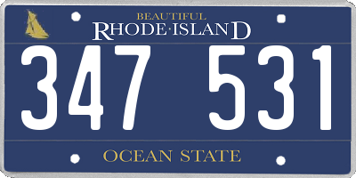 RI license plate 347531