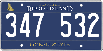 RI license plate 347532