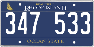 RI license plate 347533