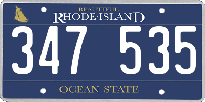 RI license plate 347535