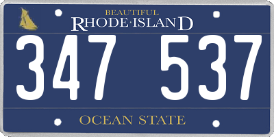 RI license plate 347537