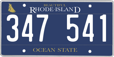 RI license plate 347541