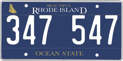 RI license plate 347547