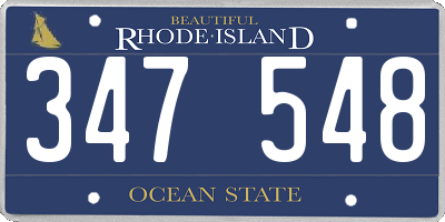 RI license plate 347548