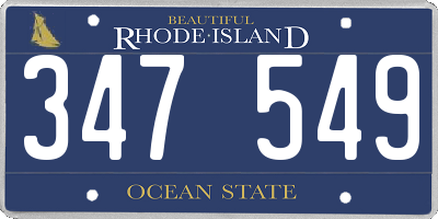 RI license plate 347549