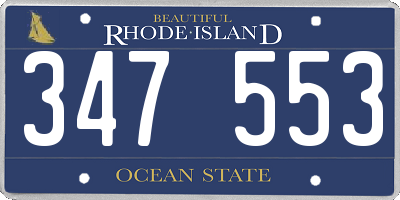 RI license plate 347553