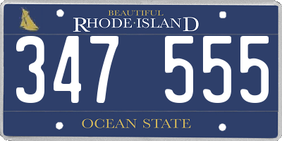RI license plate 347555