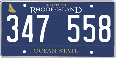 RI license plate 347558