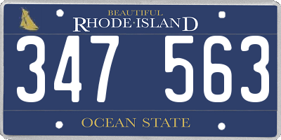 RI license plate 347563