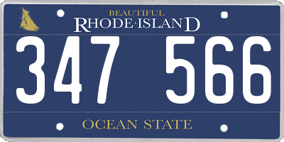 RI license plate 347566