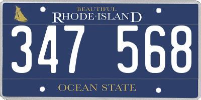 RI license plate 347568