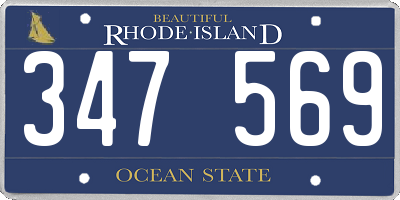 RI license plate 347569