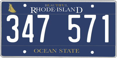 RI license plate 347571