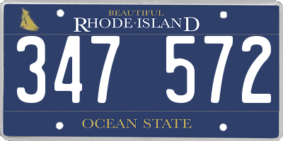 RI license plate 347572