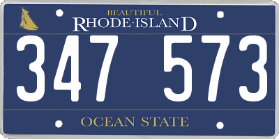 RI license plate 347573
