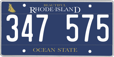 RI license plate 347575