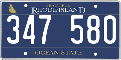 RI license plate 347580