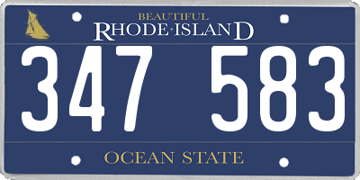 RI license plate 347583