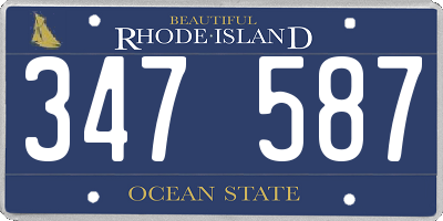 RI license plate 347587