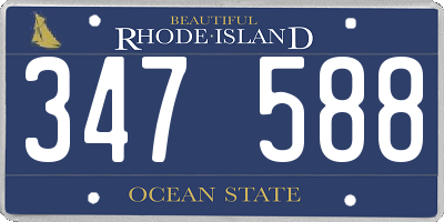RI license plate 347588