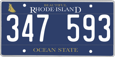 RI license plate 347593