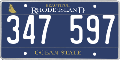 RI license plate 347597
