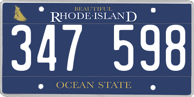 RI license plate 347598