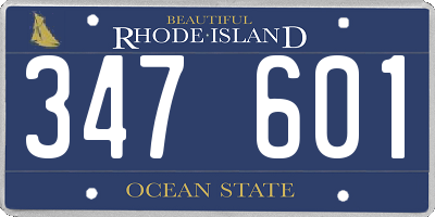 RI license plate 347601