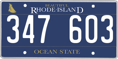RI license plate 347603