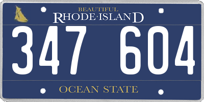 RI license plate 347604