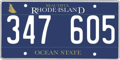 RI license plate 347605