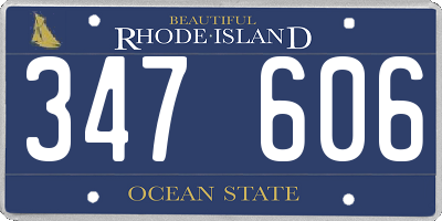 RI license plate 347606