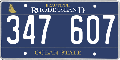 RI license plate 347607