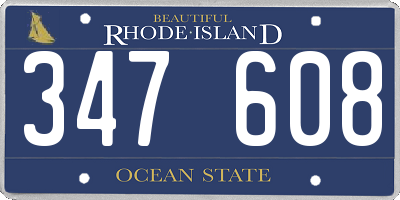 RI license plate 347608