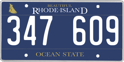 RI license plate 347609