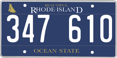 RI license plate 347610