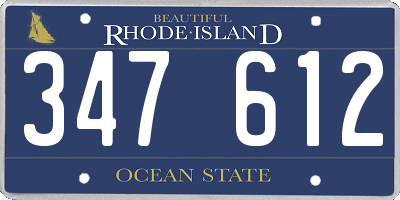 RI license plate 347612