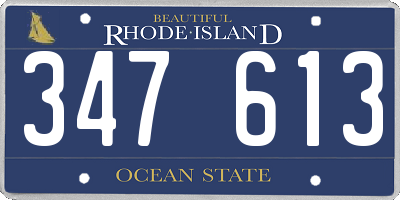 RI license plate 347613