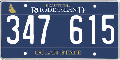 RI license plate 347615