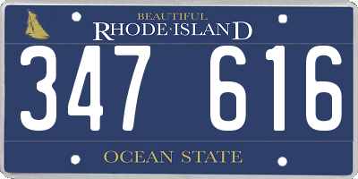 RI license plate 347616