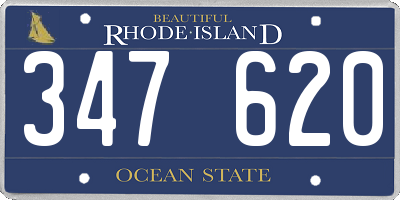 RI license plate 347620